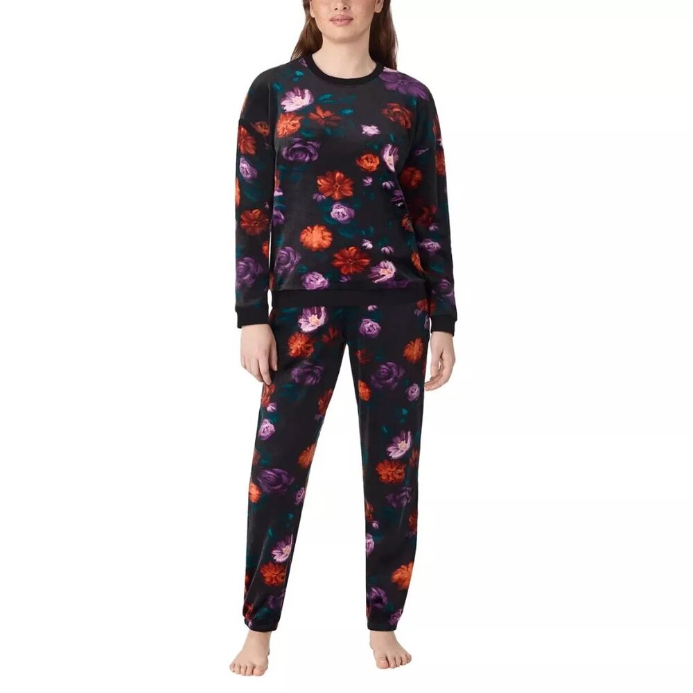 Room Service Jogger Set Women Medium Black Floral 2‑piece — Cozy & Stylish Sz M - Picture 6 of 11